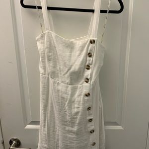 White Linen Button down dress